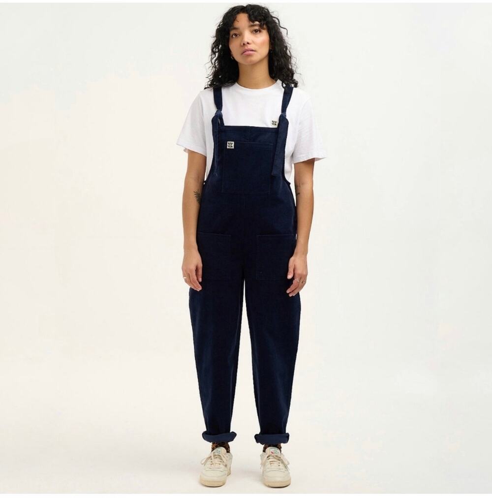 Lucy & Yak Overalls Womens 6 Petite Blue Corduroy Dungarees Adjustable Straps